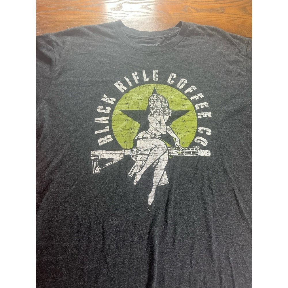 BRCC Black Rifle Coffee Company Bomber Girl T Shirt Black Men's Size XL Made USA